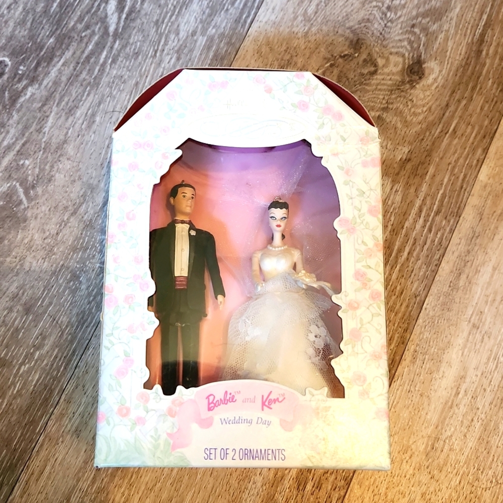 Hallmark Barbie and Ken Wedding Day Ornaments 1997